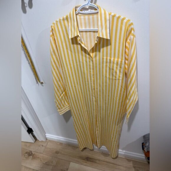 THE FRANKIE SHOPCala Striped Cotton-poplin Midi Shirt Dress - Picture 11 of 12